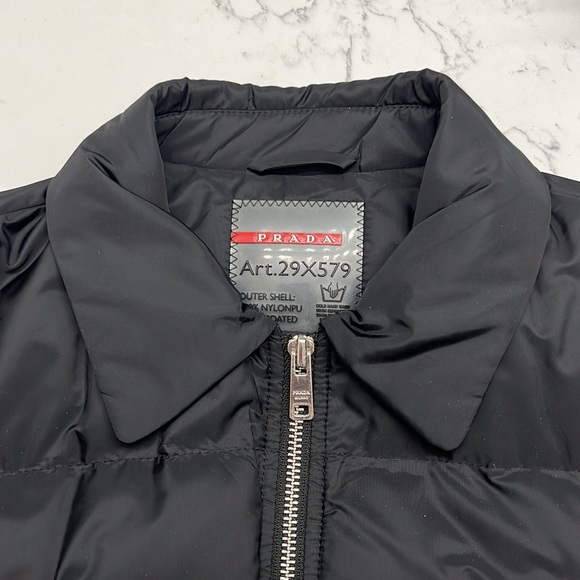 Prada Milano black nylon belted white goose down zippered suede belt tech wear - Picture 13 of 14